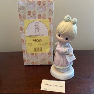 1998 Precious Moments Confirmed In The Lord Figurine - Girl With Bible in box
